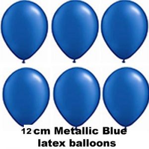 12cm metallic blue balloons