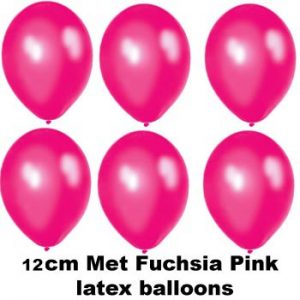 12cm metallic fuchsia pink balloons