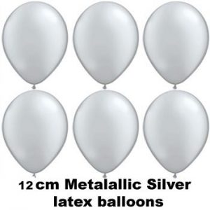 12cm metallic silver balloons