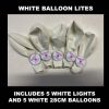 5 pack of white balloon lites and white balloons