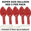 Red Super Size 90cm balloons 5 pack