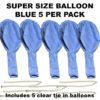Blue Super Size 90cm balloons 5 pack