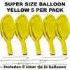 Yellow Super Size 90cm balloons 5 pack