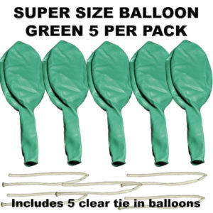 Green Super Size 90cm balloons 5 pack