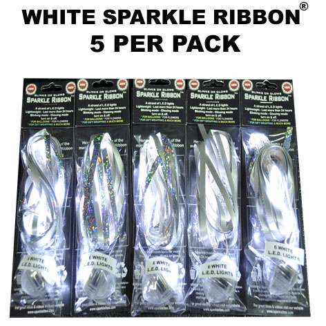 White Sparkle Ribbon® 5 pack