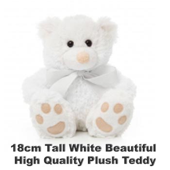 White Plush 18cm tall teddy