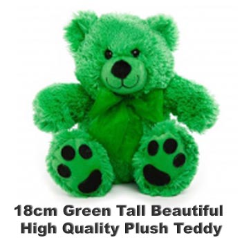 Green Plush 18cm tall teddy