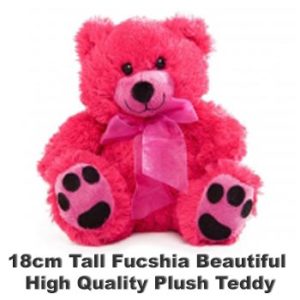 Fucshia Plush 18cm tall teddy