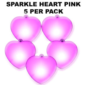 Pink Sparkle Hearts 5 pack