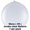 90cm Clear Jumbo Latex Balloons 1 pk