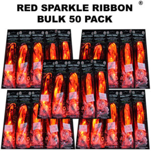 50 Bulk Red Sparkle Ribbon 50 pack