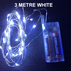 WHITE 3 METRE COPPER WIRE LIGHTS