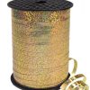 gold holographic curling ribbon